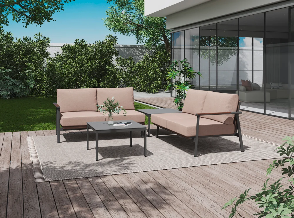 Royal Garden Prado Loungeset Aluminium/Textilene inkl. Beistelltisch