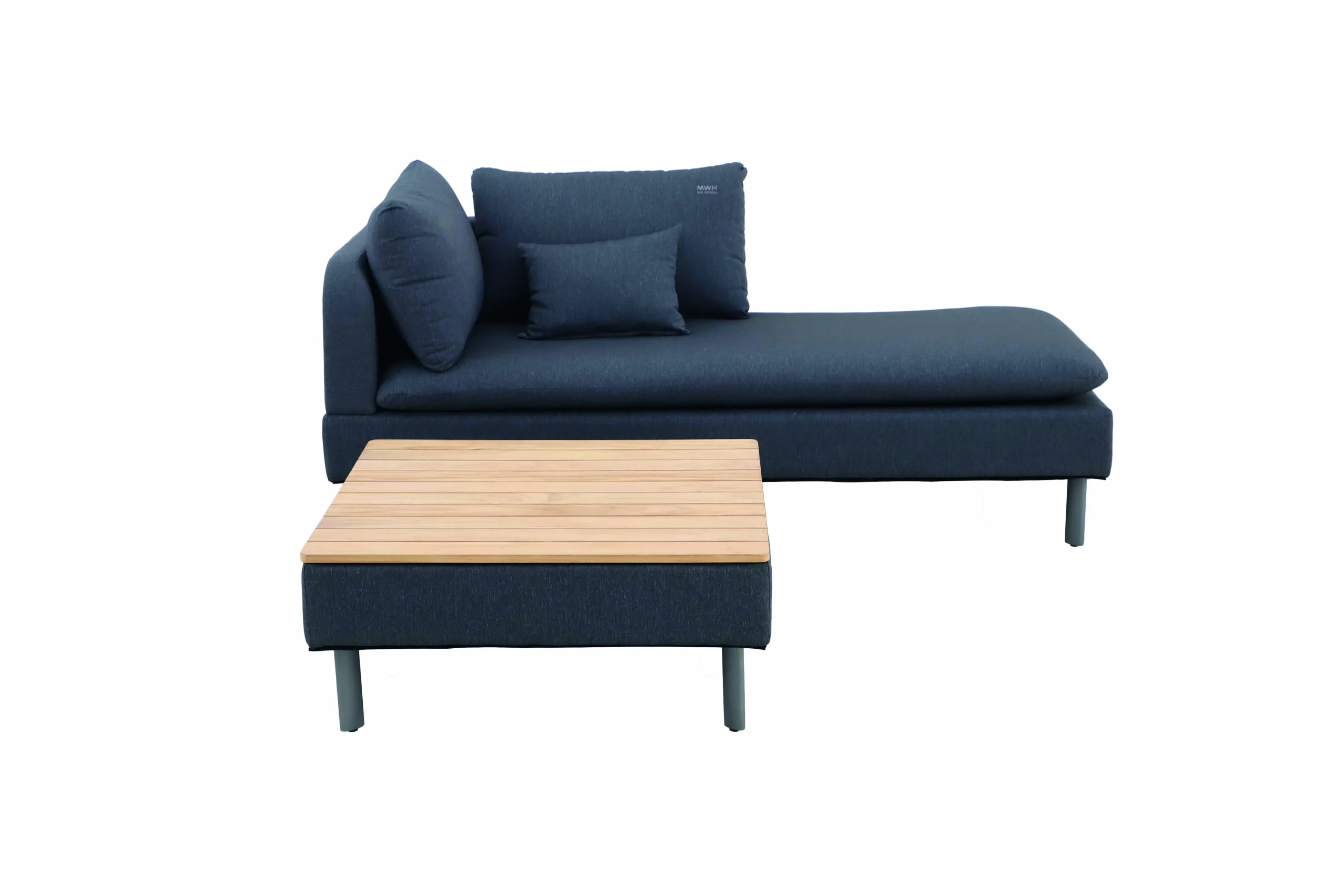 MWH Modularo Gartentisch Aluminium/Teak 83x83x35 cm