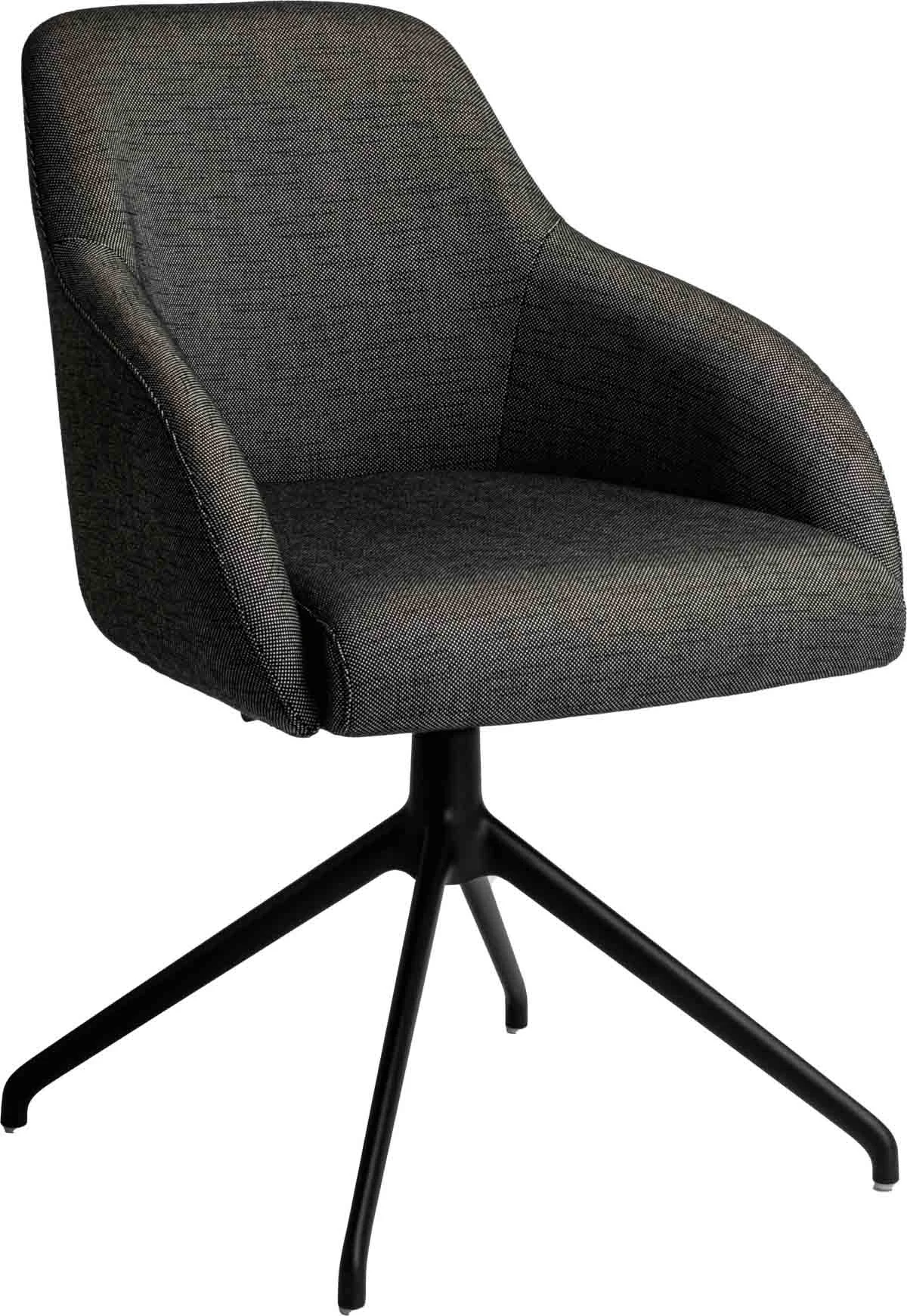 Stern Turn Drehsessel Aluminium schwarz matt/Bezug Outdoorstoff seidenschwarz