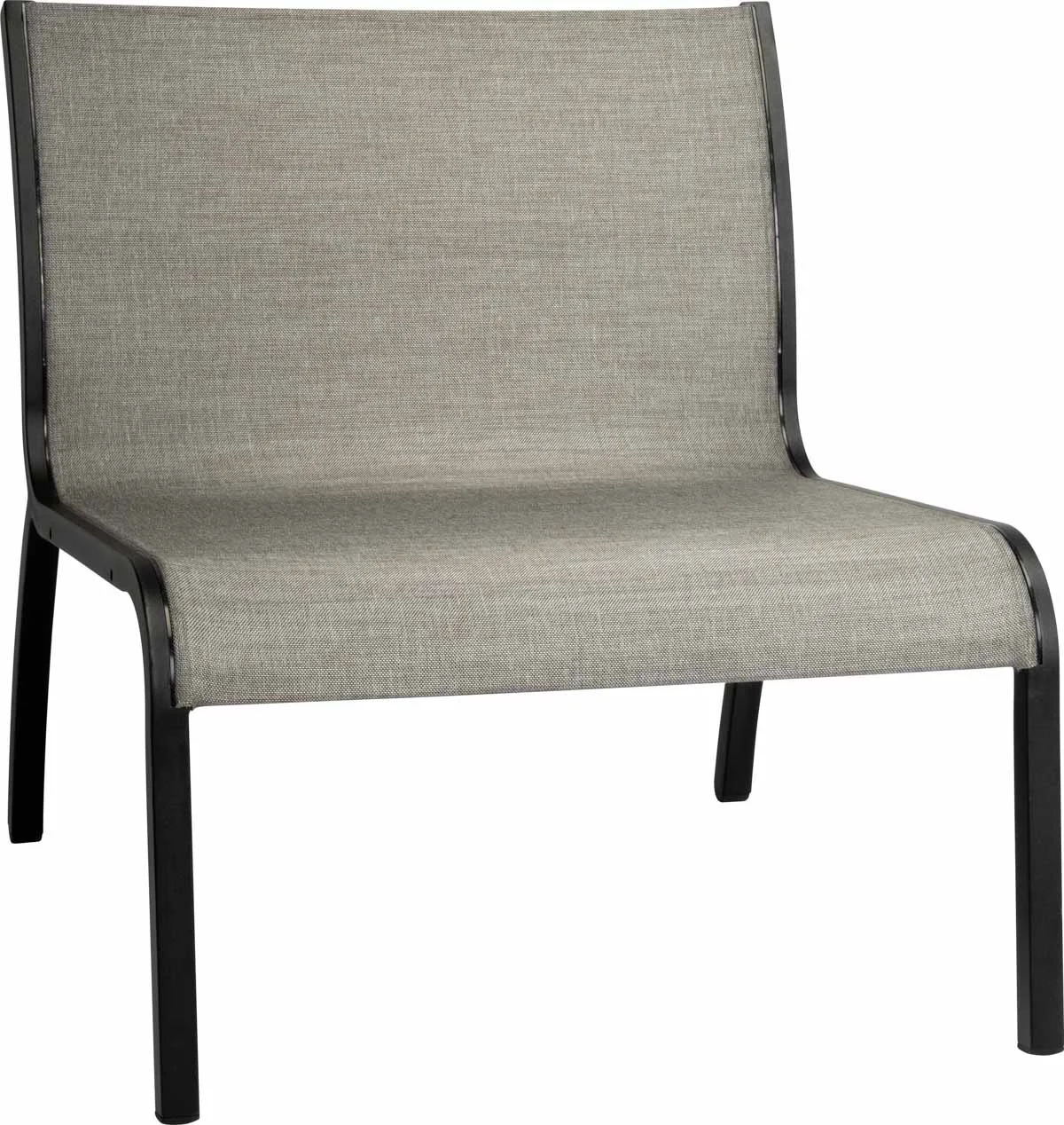Stern Laris Lounge-Mittelelement Aluminium schwarz matt/Bezug Textilen Leinen grau