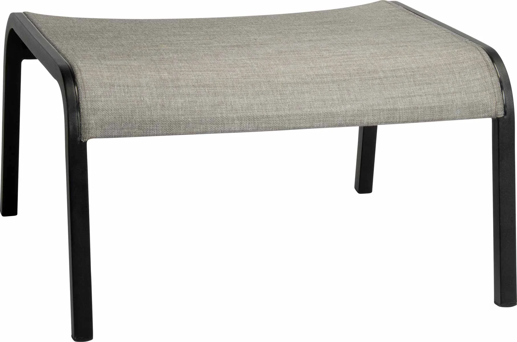 Stern Laris Lounge-Hocker Aluminium schwarz matt/Bezug Textilen Leinen grau
