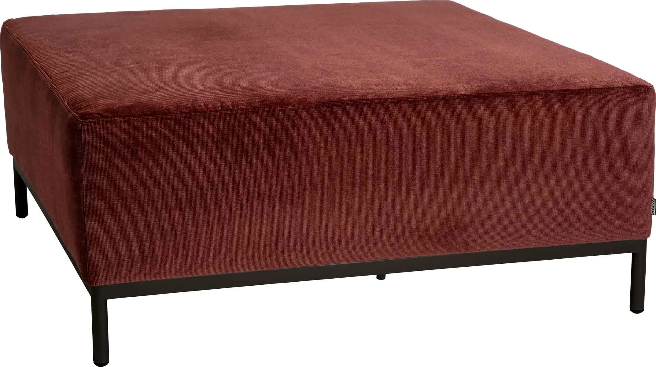 Stern Taavi Hocker Aluminium schwarz matt Bezug 55% Polyacryl/45% Polyester Dessin weinrot