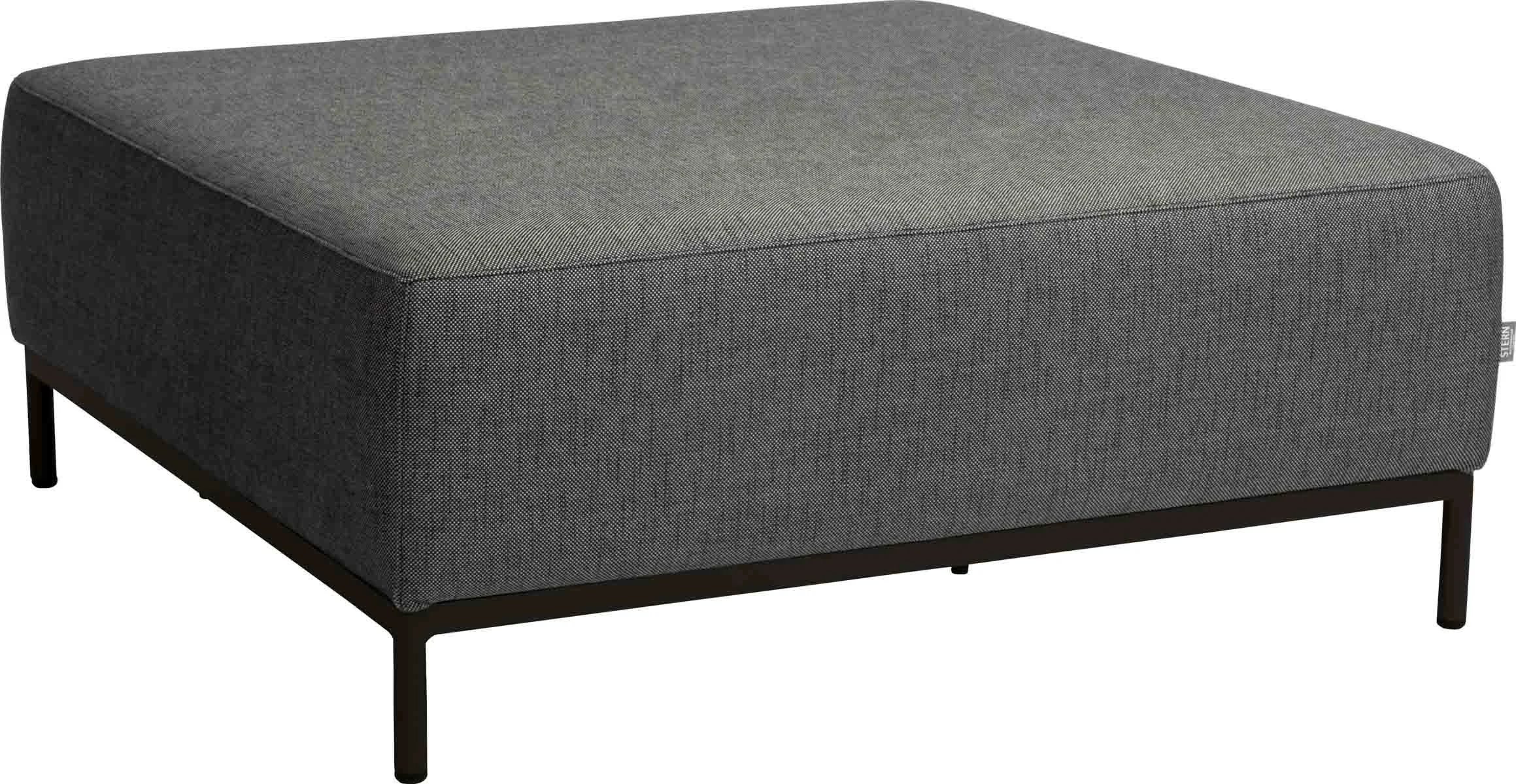 Stern Taavi Hocker Aluminium schwarz matt Bezug Outdoorstoff Seidenschwarz