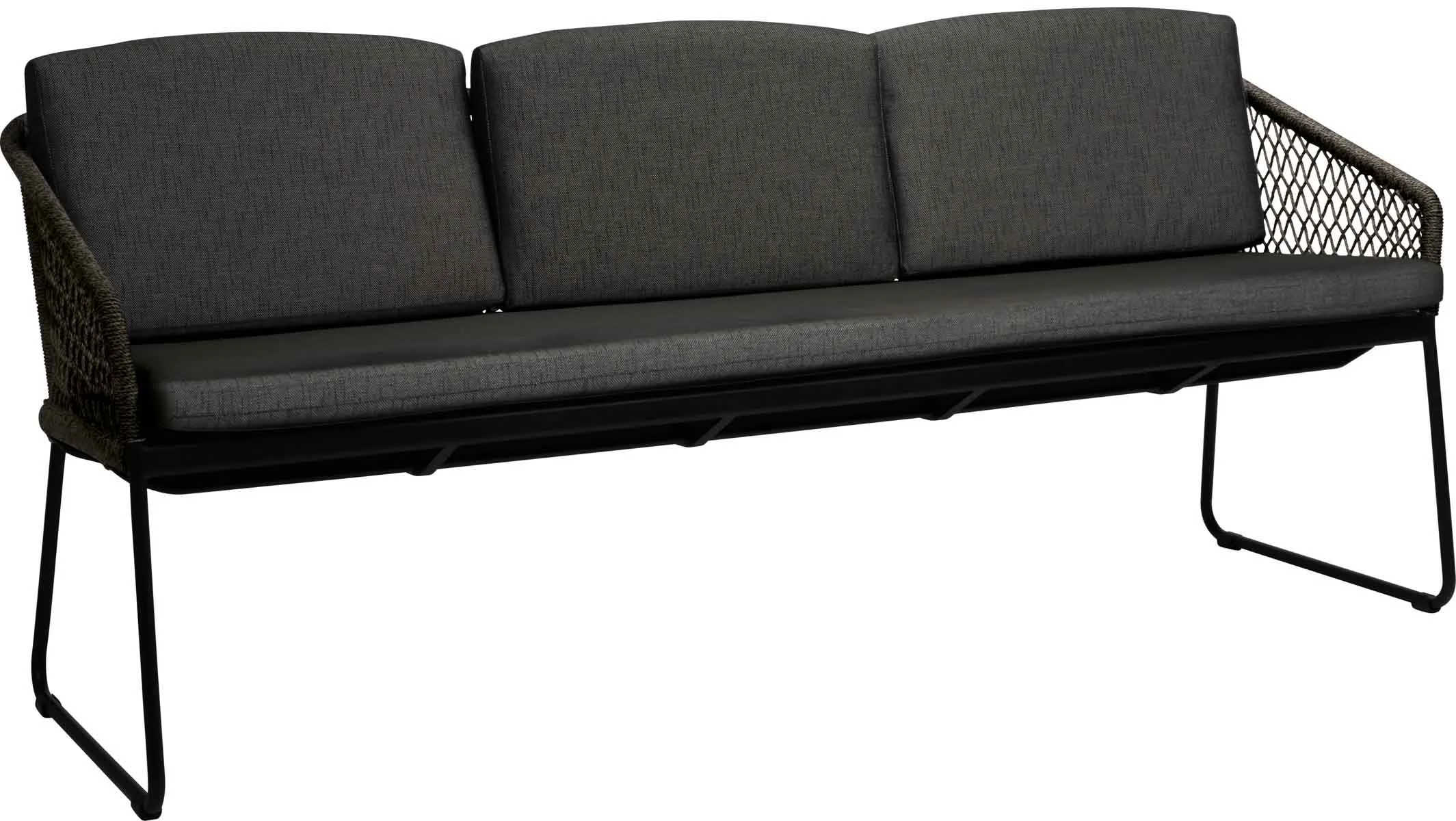 Stern Odea Kufenbank 3-Sitzer Aluminium schwarz matt