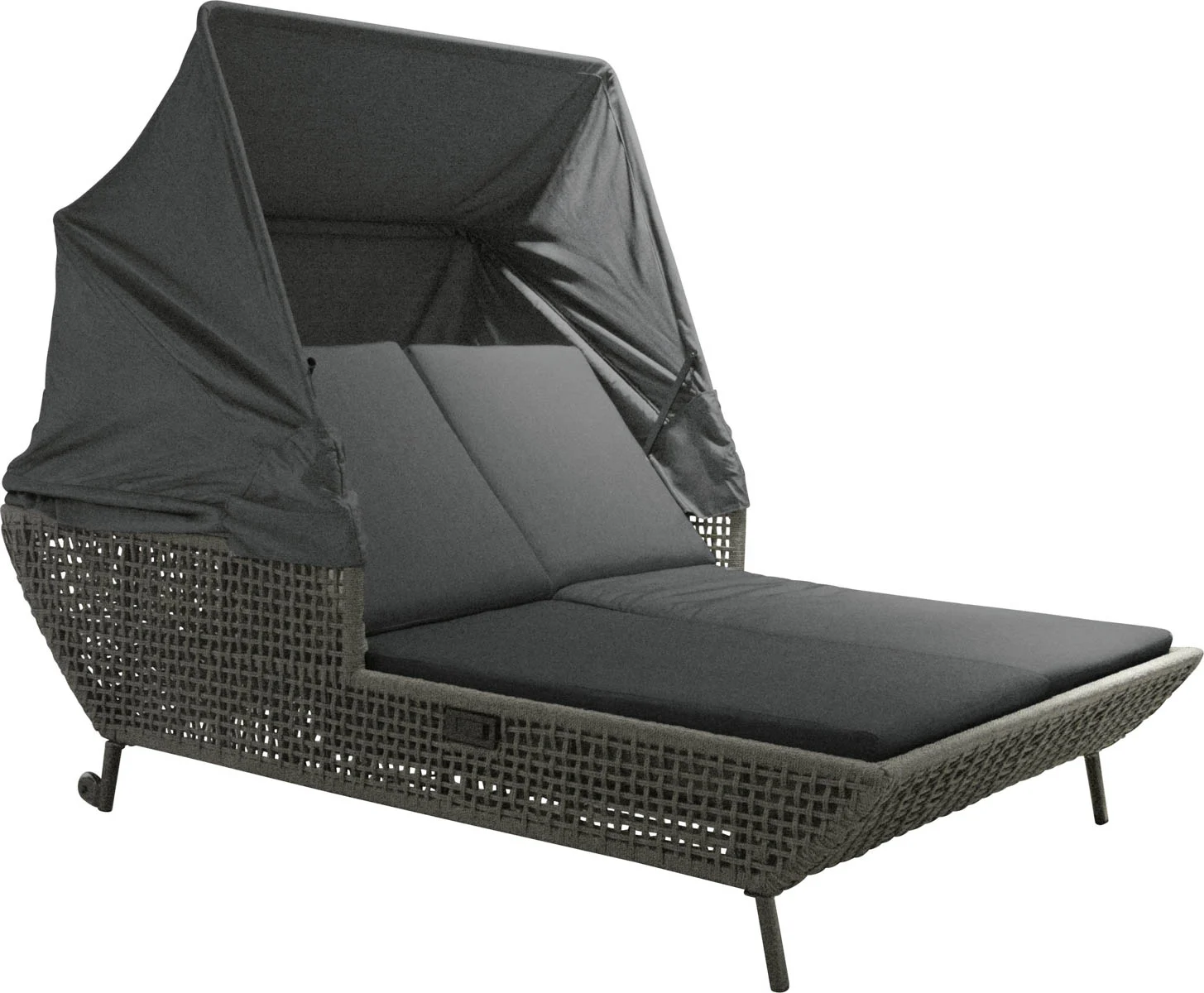 Stern Greta Daybed Aluminium anthrazit, Kordeloptik mit Kissen