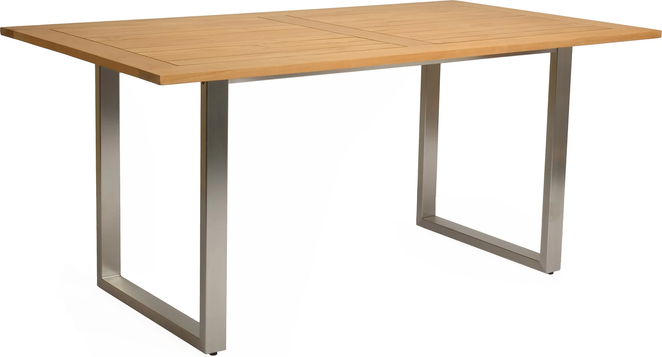 Stern Kufentisch 180x100 cm Edelstahl Tischplatte Teak