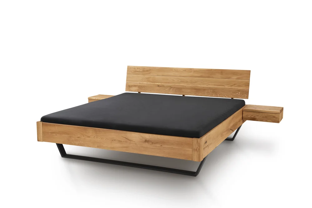TPT Möbel Aktionsbett 2 mit Metallkufe Wildeiche 180x200 cm