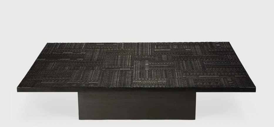 Ethnicraft Tabwa Indoor Couchtisch Teakholz Off Black 170x120x36 cm