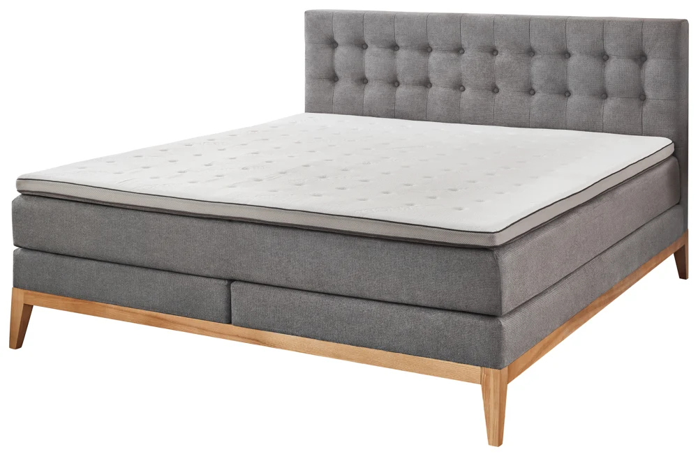 Sun Garden BX 2290 Westwood Boxspringbett Massivholz/Stoff mit TFK-Matratze
