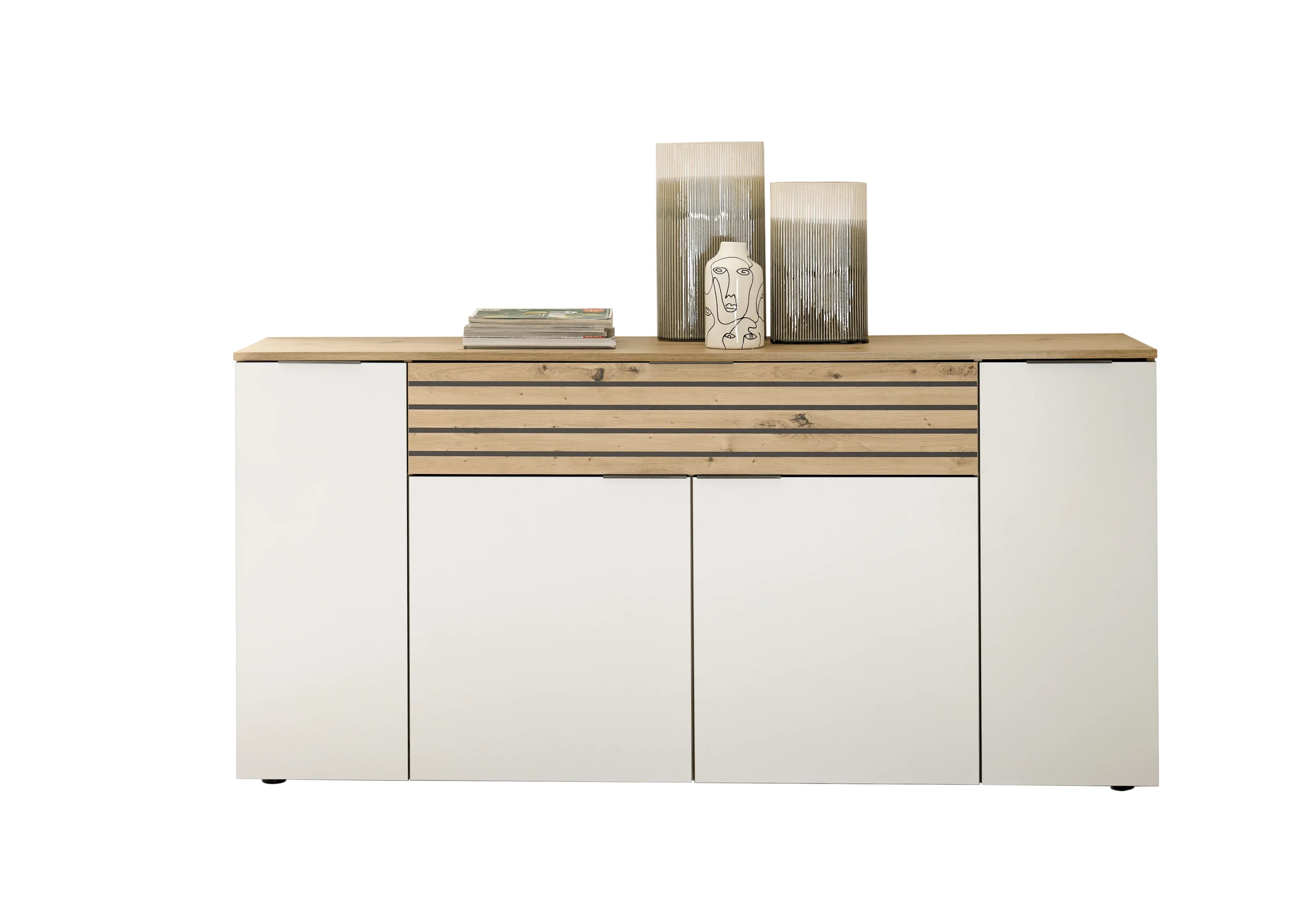 HBZ Meble BZ 5110 Sideboard Holzwerkstoff Weiß/Braun