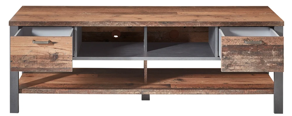 Innostyle Cardiff Medienbank Holzwerkstoff Used Style Optik Dark 189x58x50 cm