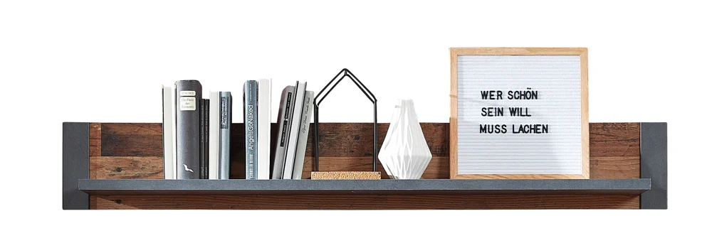 Innostyle Cardiff Wandboard Holzwerkstoff Used Style Optik Dark 133x20x22 cm