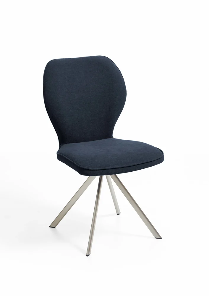 Niehoff Sitzmöbel Colorado Trend-Line Design-Stuhl Edelstahl/Webstoff - 180° drehbar