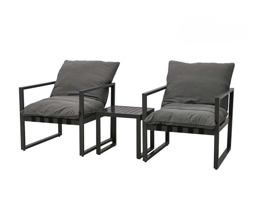 CLEMENTO Coral Gartenmöbelset 3tlg. Aluminium/Sunbrella Sooty