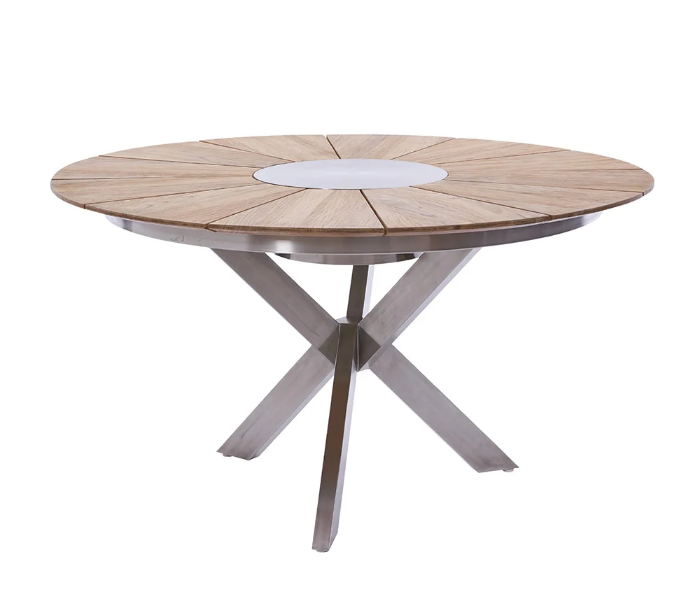Diamond Garden Lyon Tisch Edelstahl/Recycled Teak Ø140 cm