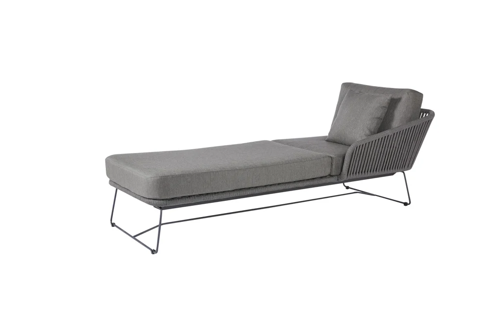 Diamond Garden Milos Daybed rechts Edelstahl/Rope inkl. Sitz & Rückenkissen