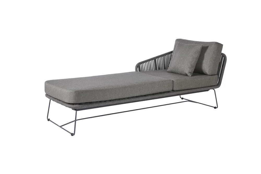 Diamond Garden Milos Daybed links Edelstahl/Rope inkl. Sitz & Rückenkissen