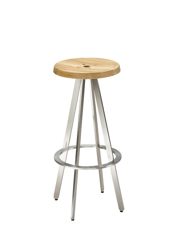 Solpuri Yix Barhocker Edelstahl/Teak