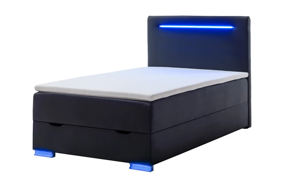 Meise Möbel Las Vegas II Boxspringbett Kunststofffuß mit LED/Kunstleder