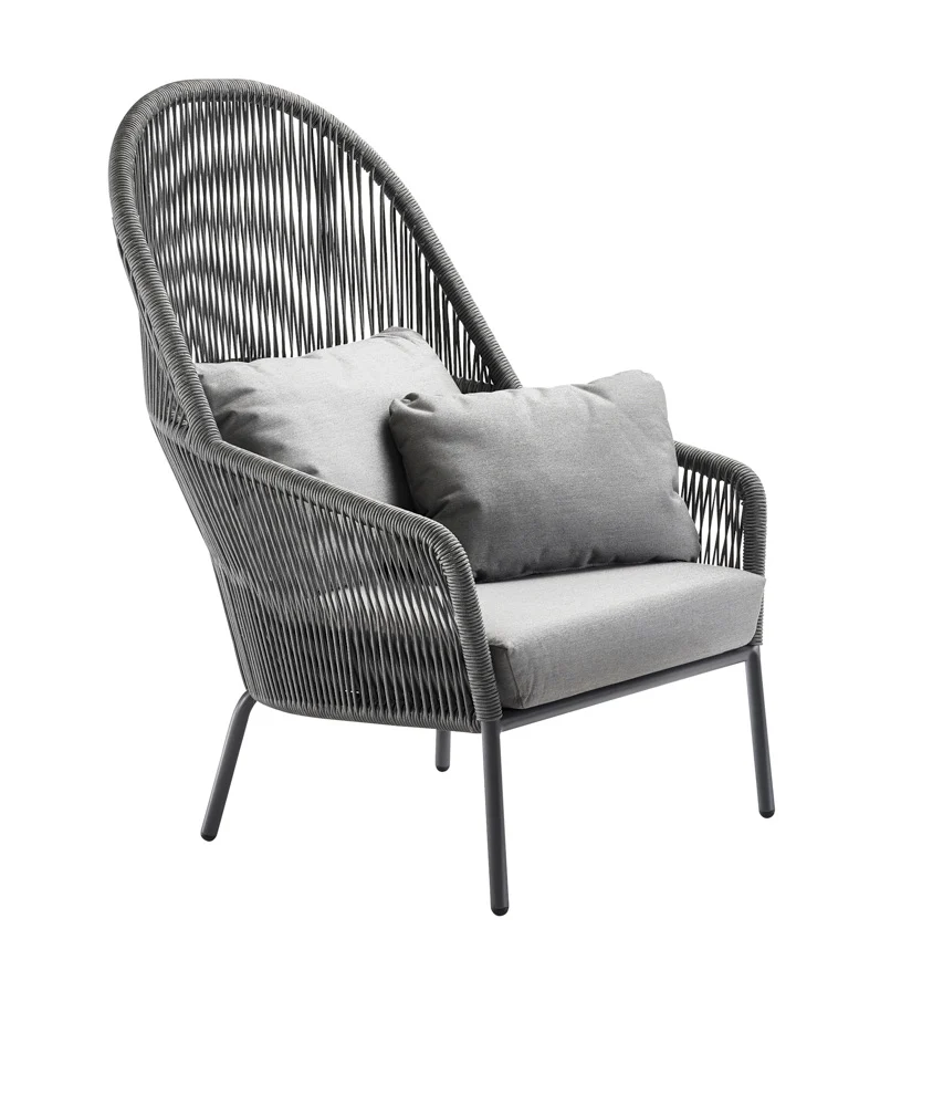 Solpuri Loop Lounge Sessel Hochlehner Aluminium/Anthracite inkl. Polster
