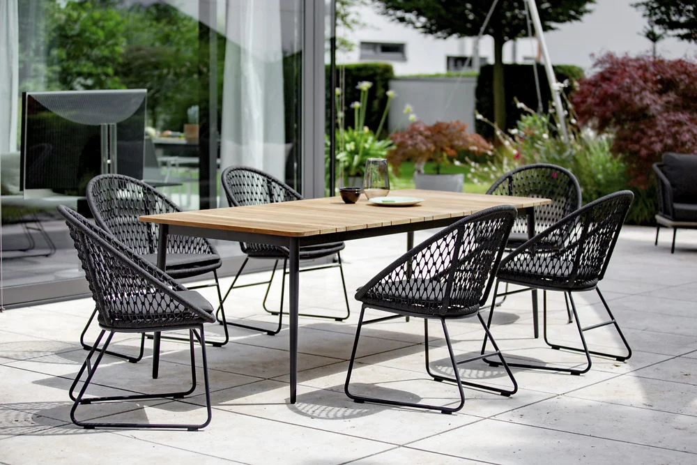 Niehoff Kuta Gartenmöbelset 7tgl. mit Gartentisch Luna 220x95 cm