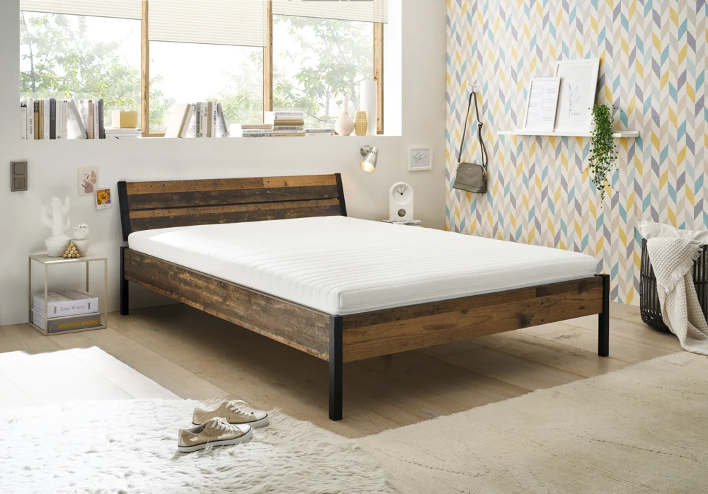 Pol Power Marseille Futonbett Holzwerkstoff Dekorfolie Old Style dunkel 140x200 cm