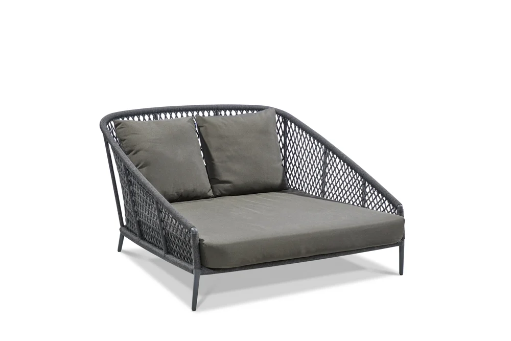 Musterring Ibiza Sonnenbett schwarz/grau Aluminium 149x156x86 cm