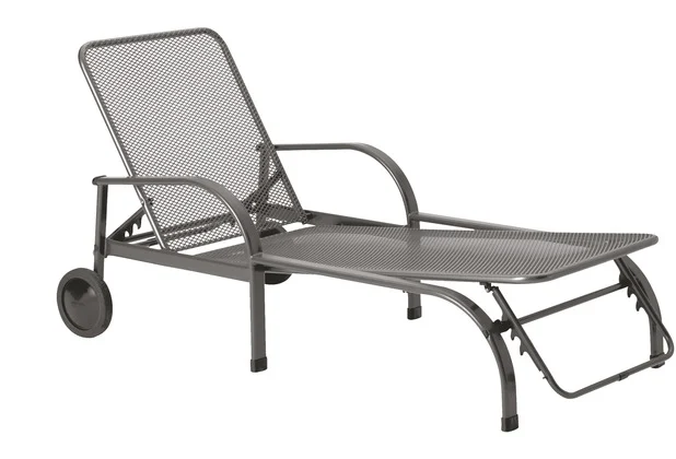 MWH Chalet Gartenliege mit Rollen Stahl iron grey