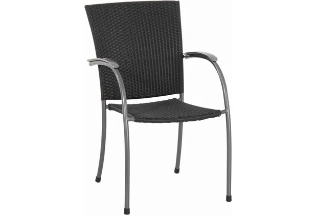 MWH Salernos Stapelstuhl Stahl/Kunststoffgeflecht iron grey