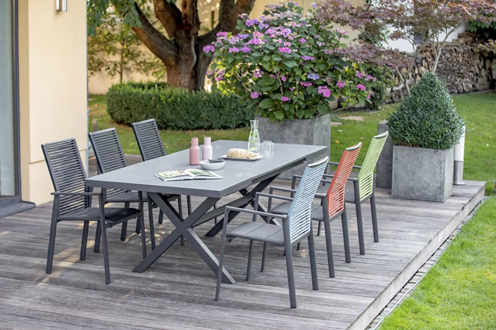 Niehoff Cervo Gartenmöbelset 7tgl. mit Ausziehtisch Nalvo 180/240x100
