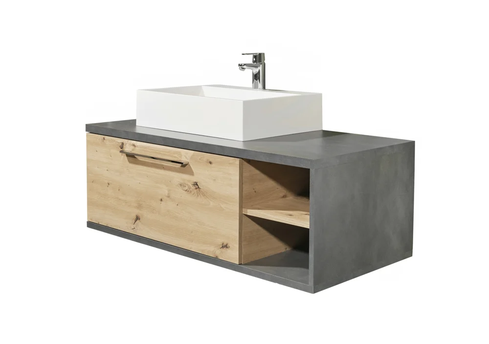 Bega BBK Nathan Waschbeckenunterschrank Artisan Eiche/Metera Beton Grau