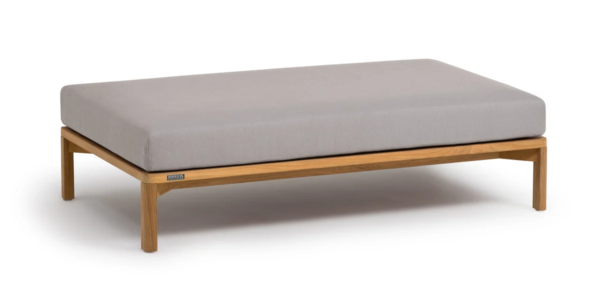 Weishäupl New Hampton Hocker groß Teak Massivholz unbehandelt 140x82x25 cm