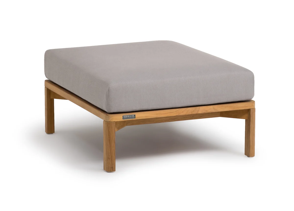 Weishäupl New Hampton Hocker klein Teak Massivholz unbehandelt 82x82x25 cm
