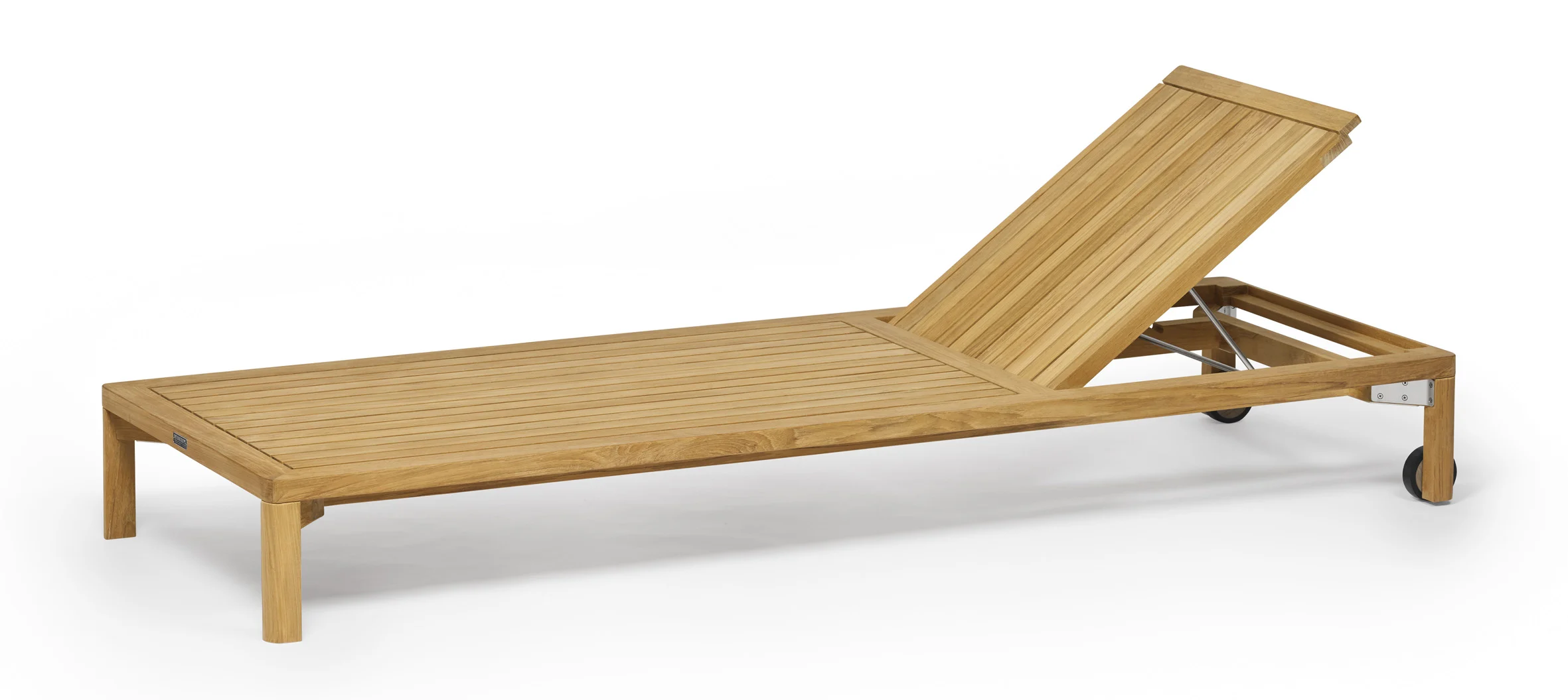 Weishäupl New Hampton Sonnenliege mit Rollen Teak Massivholz