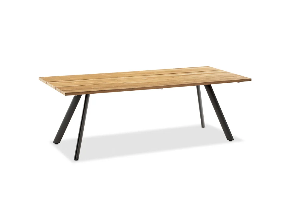 Niehoff Noah Tisch Stativprofil Aluminium/Teak Massivholz