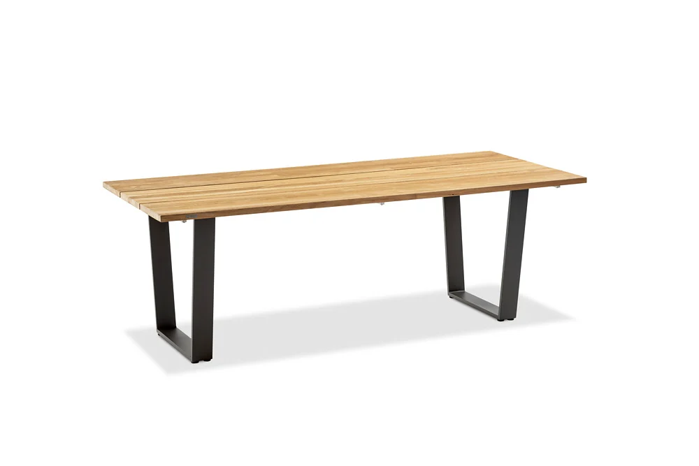 Niehoff Noah Tisch Aluminium Trapezkufe Anthrazit/Teak