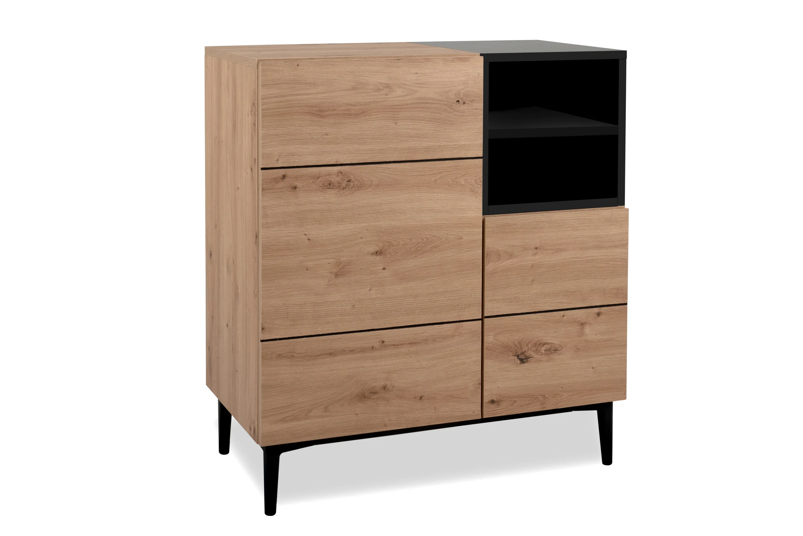 Finori Nola 01 A Kommode/ArtisanOak/Schwarz