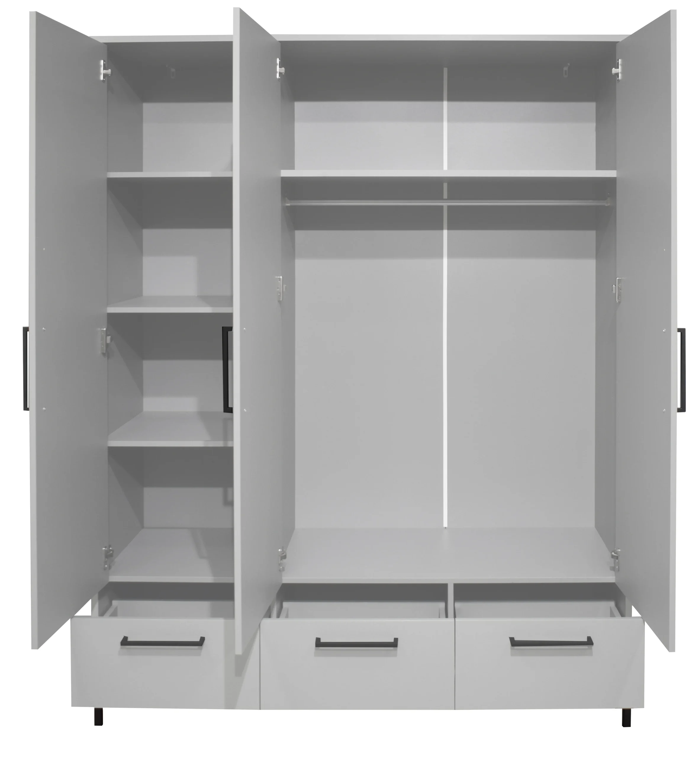 Mäusbacher Olaf Kleiderschrank Holzwerkstoff Kreidegrau matt lack 148x195x51 cm