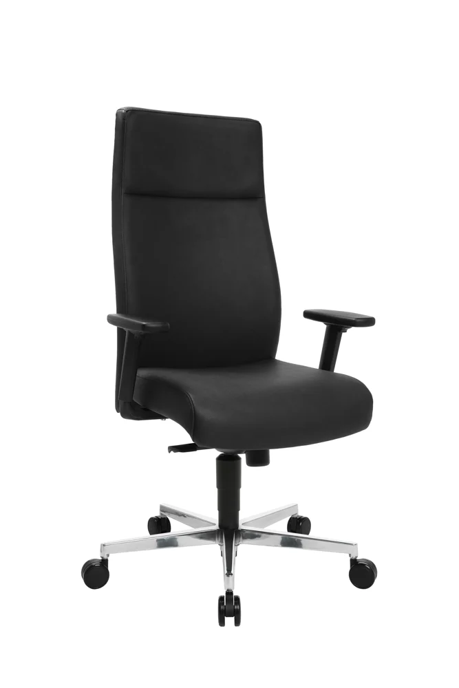 Topstar Profi Chief 300 Schreibtischstuhl Echtleder schwarz - Höhenverstellbar