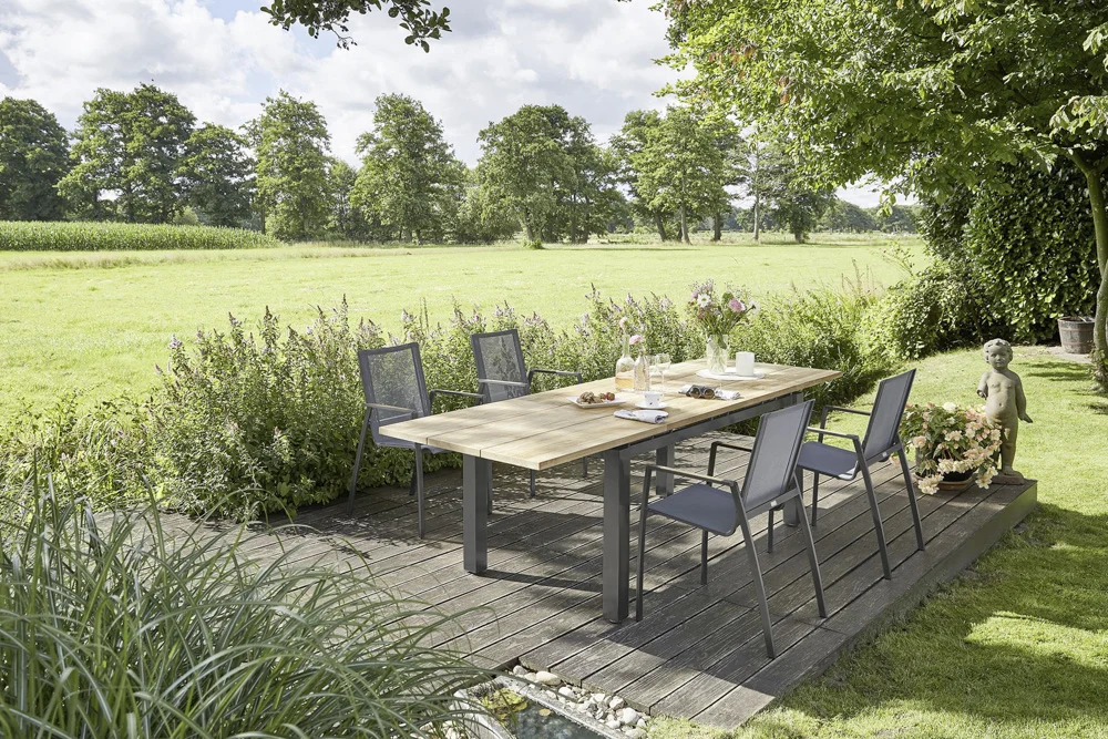 Diamond Garden Valencia Gartenmöbelset 5tlg. mit Porto Ausziehtisch 170/270x90 cm