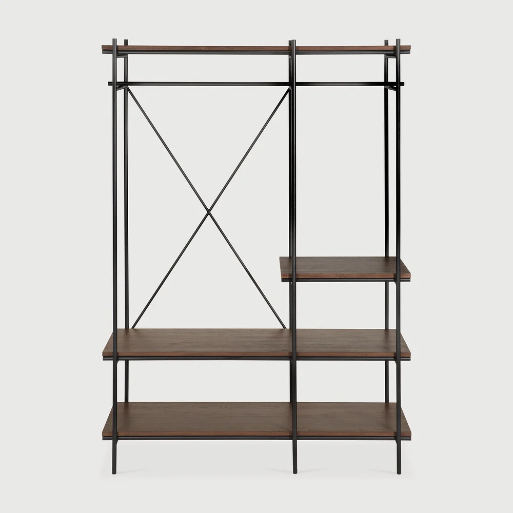 Ethnicraft Oscar Hängeregal Teak Braun 140x51x197 cm