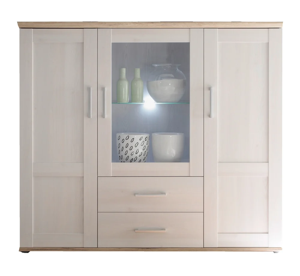 HBZ Meble Romance Highboard Holzwerkstoff in Sibiu Lärche/San Remo hell