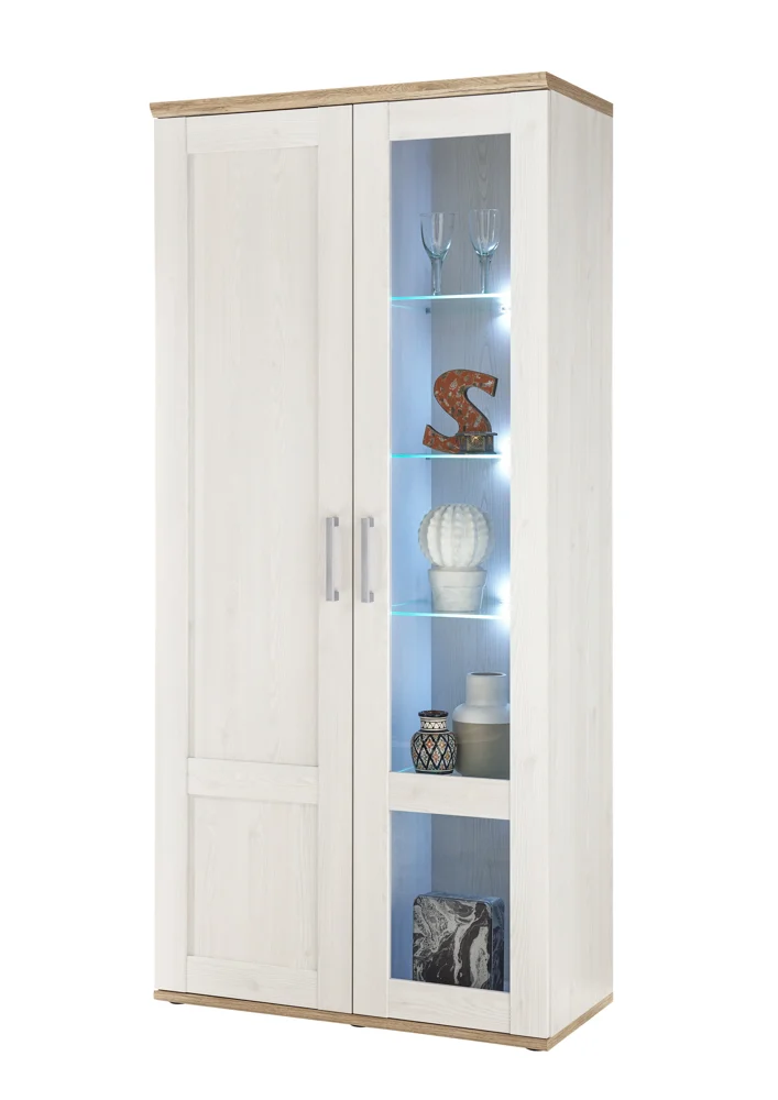 HBZ Meble Romance Vitrine Holzwerkstoff in Sibiu Lärche/San Remo hell