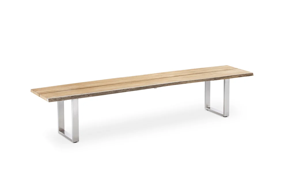 Niehoff Solid Bank 240x45 cm Edelstahl/Teak