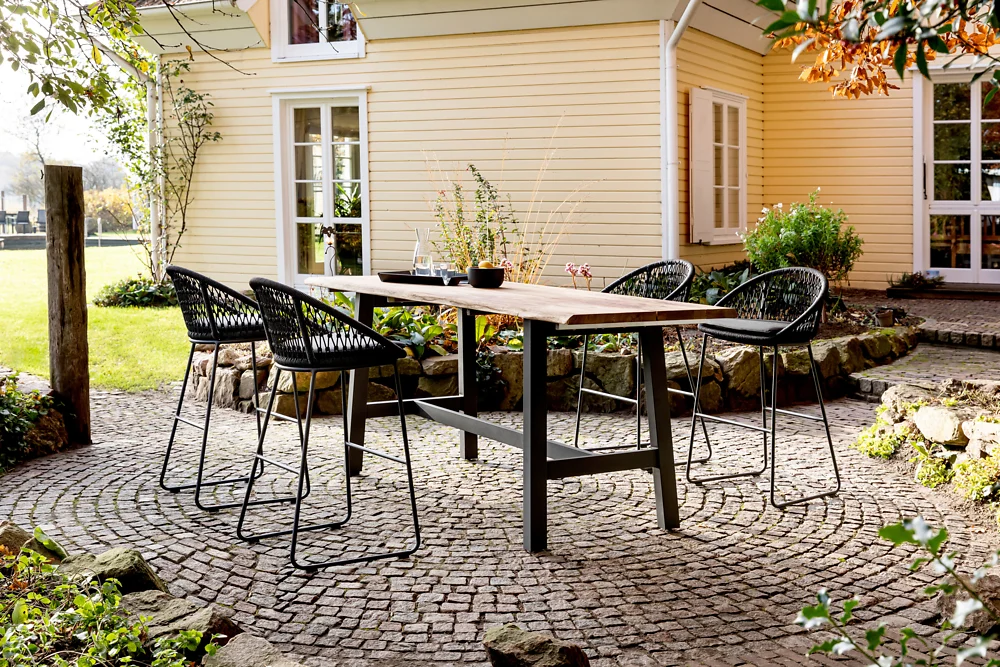 Niehoff Kuta Gartenmöbelset 5tgl. mit Gartentisch Tavo 220x80 cm