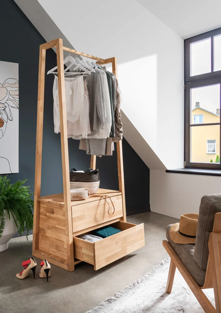 TPT Möbel BERN Garderobe Wildeiche inkl. 2 Schubladen