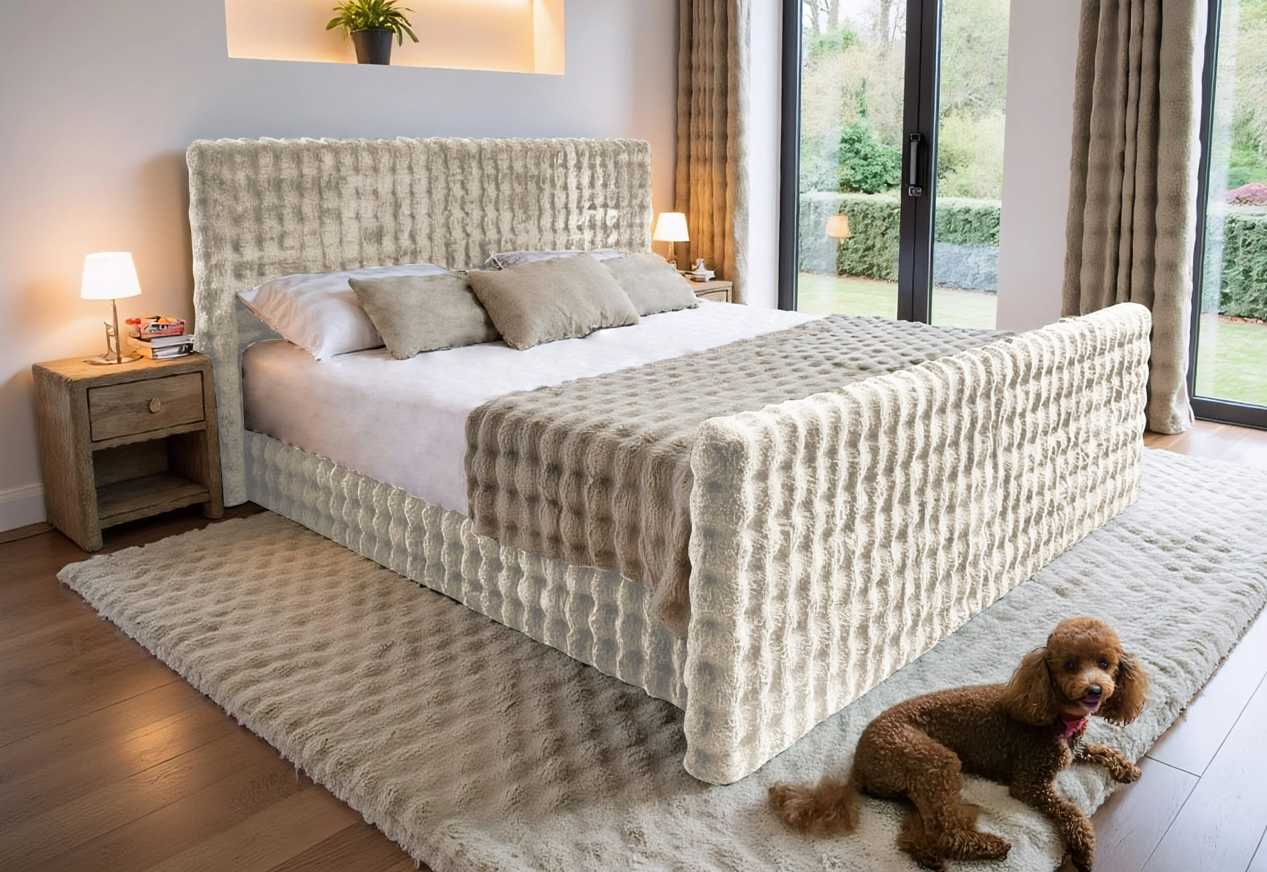 Boxspringbett mit Bettkasten, matratze, topper, BLANKET stoff Bubble - Betten