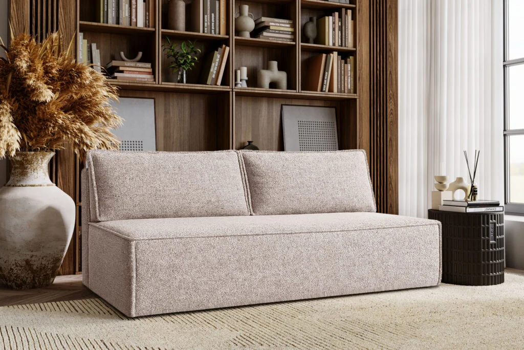 Schlafsofa ,Sofa mit Schlaffunktion und Bettkasten, DUO Stoff Verita