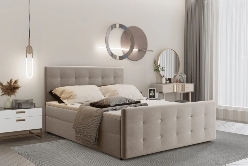 Boxspringbett mit Bettkasten matratze topper AMOR viele Farben
