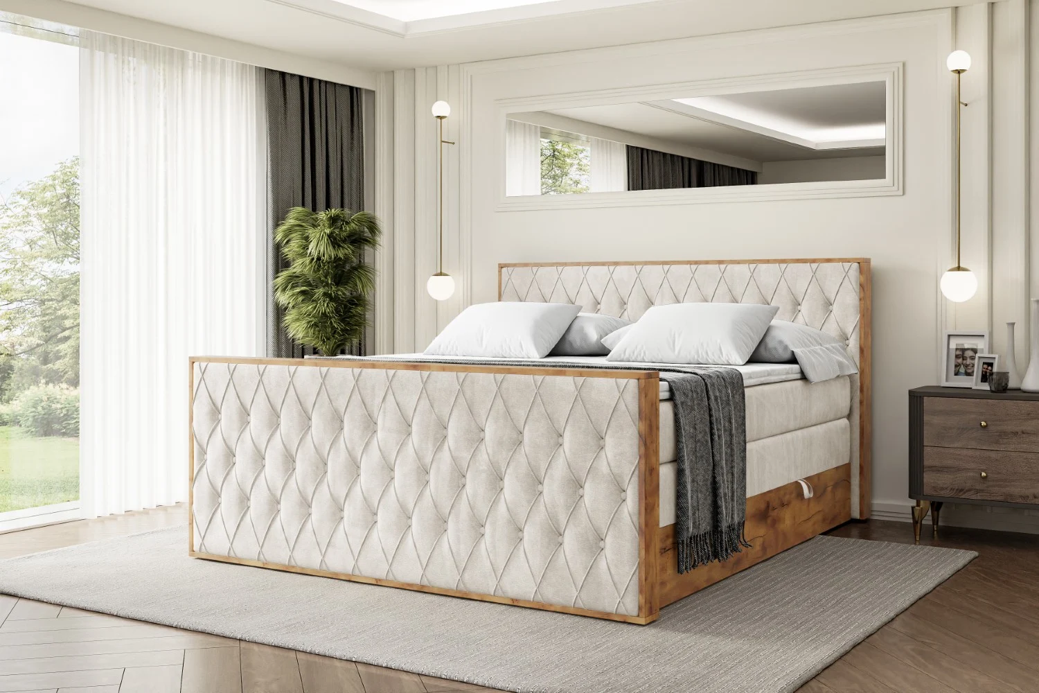 Boxspringbett LOLLI5-Z KING Beige - Casablanca 2301 120x200 cm